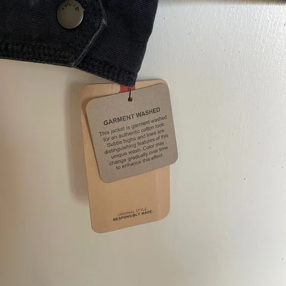 Levi's Men's Canvas Utility Jacket - Blue w/ Brown Corduroy Collar (Small) - Picture 6 of 8